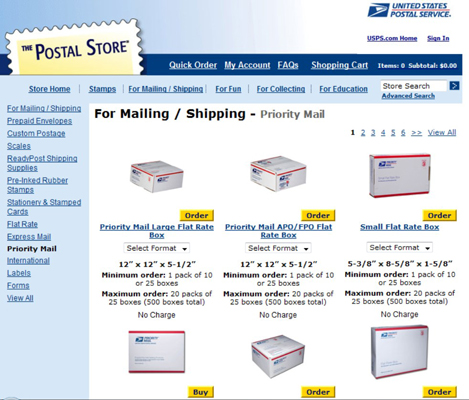USPS Flat Rate Priority boxes ready and waiting for you!