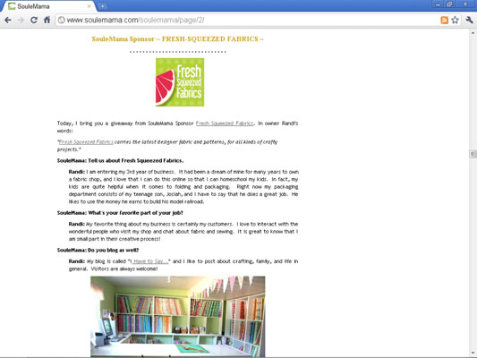 The SouleMama blog titles every compensated post as a sponsored post.