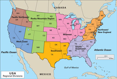 The U.S.’s major cheese-producing regions.