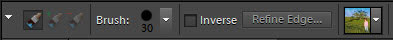Smart Brush tool settings on the Options bar.