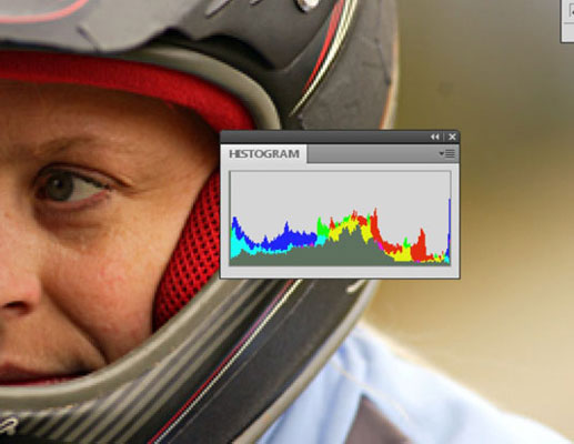 A histogram showing smooth transitions from one color to another.