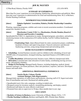professional curriculum vitae samples. The following sample resume