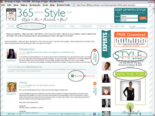 365 Days of Style incorporates many features designed to build repeat traffic. [Credit: Courtesy of
