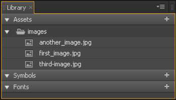 Use the Library panel to import images without them appearing on the Stage.