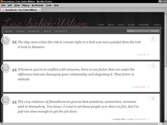 An example of a one-column layout.