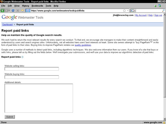Google provides a simple form to report paid links.
