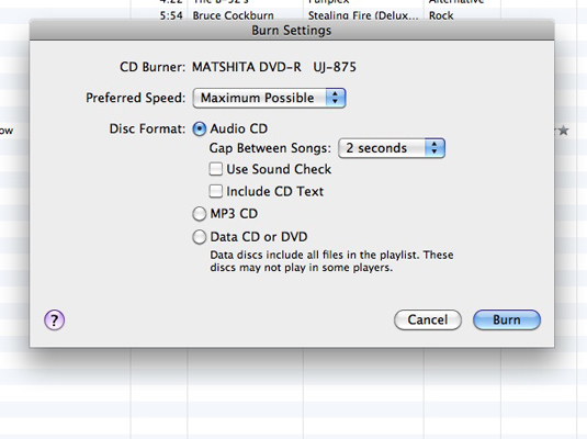 iTunes lets you know when the recording is complete.