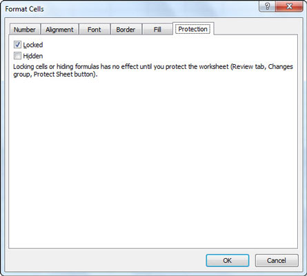 Use the Protection tab in the Format Cells dialog box to unlock cells.