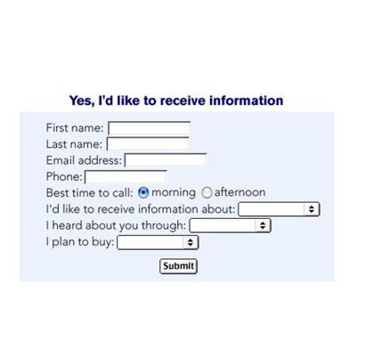 This form example lacks visual design and organization, which makes it harder to follow.