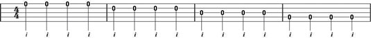 Clawhammer right-hand melody note exercise 1.
