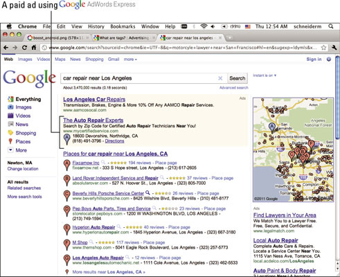 The Auto Repairs Experts wisely use Google AdWords Express to stand out in this search for car repa