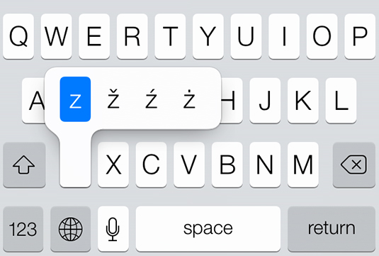 Press certain keys for too long and your slide will end in a flurry of alternate character options.