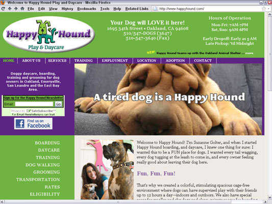The Happy Hound Play & Daycare in Oakland, California, has run a successful AdWords campaign si