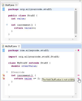 Classes in different packages.