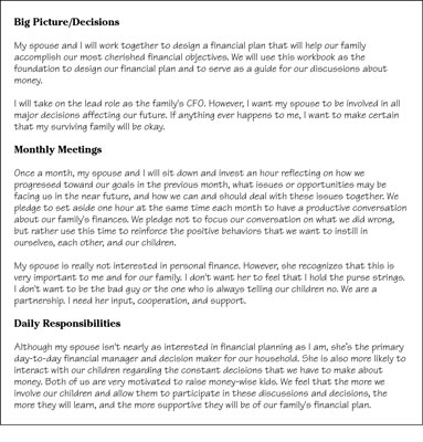 Sharing financial responsibilities starts with outlining an agreement.
