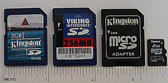 You'll find many sizes and adapters for SD cards.