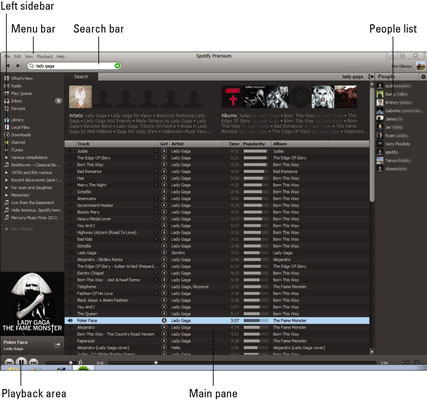 Spotify on a PC.