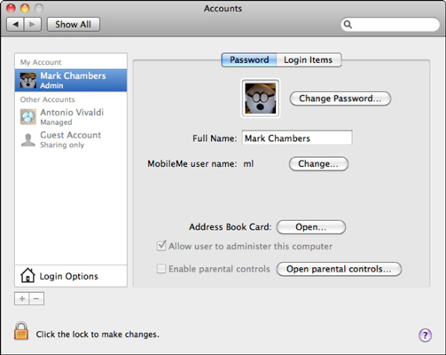 Configuring accounts is easy from System Preferences.