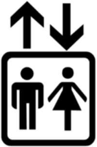 The international infographic symbol for elevator.