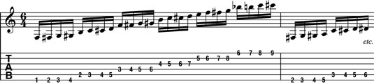 Diagonal chromatic warm-up.