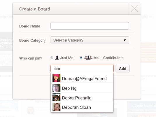 Create a pinboard that other Pinterest users can post to.