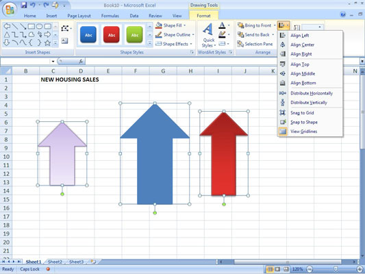 Select an alignment option from the Align drop-down menu.