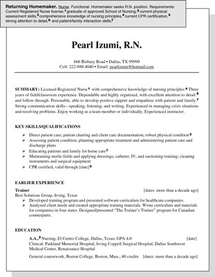 This resume sample is intended