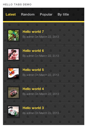 Demo of the Hello Tabs WordPress Widget