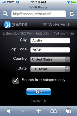 JiWire Wi-Fi Finder is a great way to find Wi-Fi hotspots.