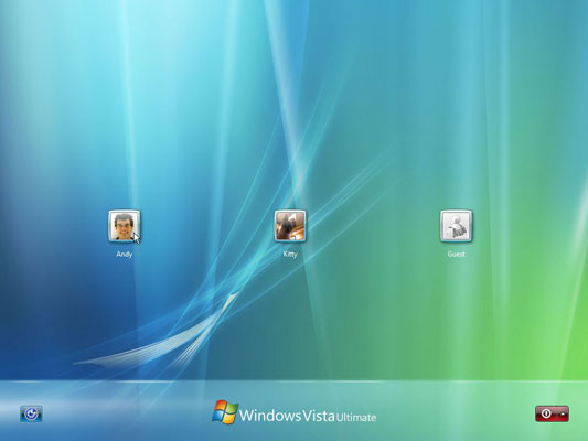 Click the name of your user account to log on to Windows.