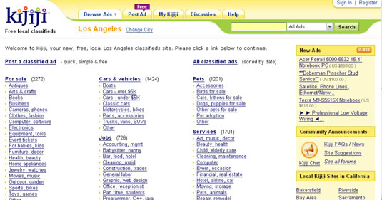 The Los Angeles Kijiji site.