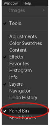 When you click a panel name, the panel collapses.