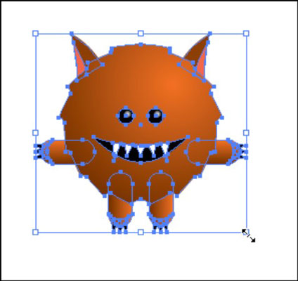 Use the bounding box to resize or rotate a selected object.