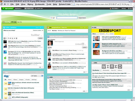 A customized NetVibes dashboard helps you manage a social media campaign. [Credit: Courtesy of Chri