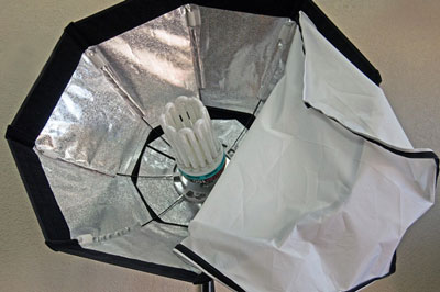 A multi-sided soft box light.