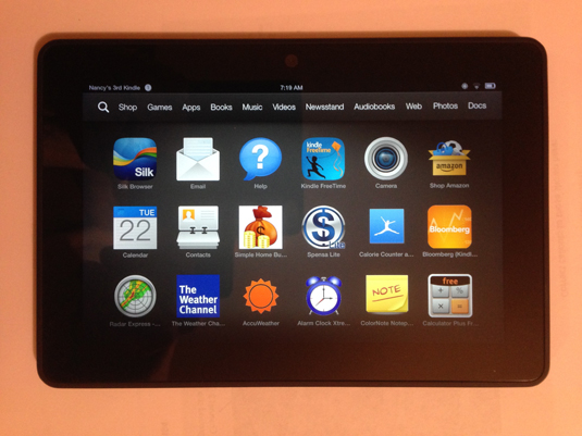 The size and weight of Kindle Fire HDX make it easy to hold.