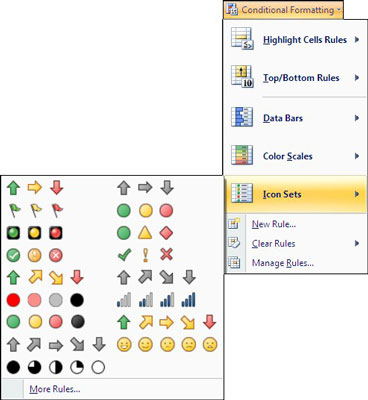 Select the icon set you want to use to represent your data.