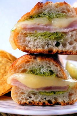 Melting cheese on a Panini makes the mouth water. [Credit: Focal length: 32mm, Shutter speed: 1/60