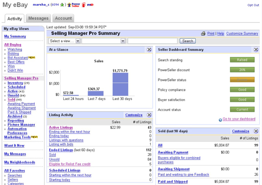 Selling Manager Pro offers some additional options.