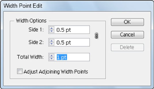 Customize the Width tool in this dialog box.