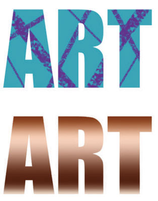 Bring your type to life with color (top) or a gradient (bottom).