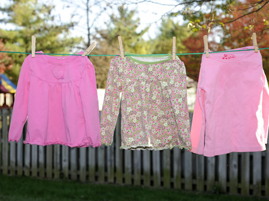 Line-drying cuts costs and preserves your clothes.