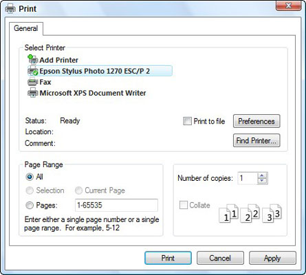 Adjust your printer’s settings in the Print dialog box.