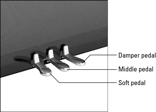 Piano pedals. Most pianos come equipped with three pedals: image0.jpg