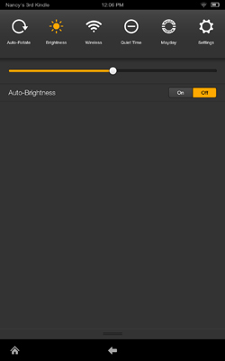 Adjust brightness manually by using this slider.