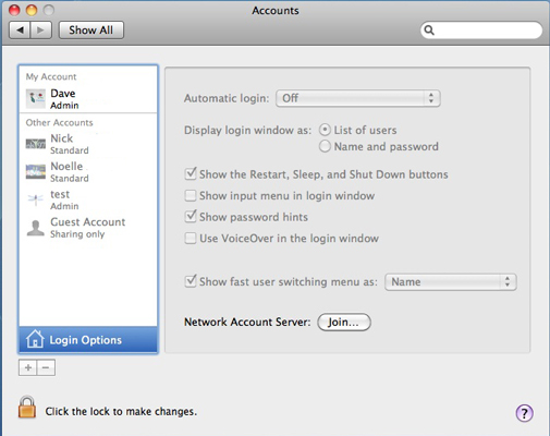 Disable some login options to protect your Mac.