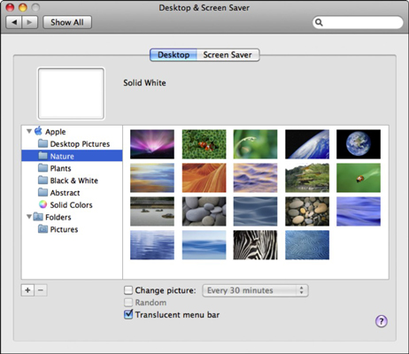 Select a background from System Preferences.