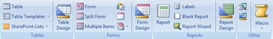 <b>Ribbon</b>: Stuff you can do right now. Each Quick Access Toolbar item has its own ribbon. Point