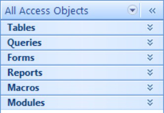 <b>Shutter Bar</b>: Also called the <b>Object list</b>. Organizes stuff in your database.