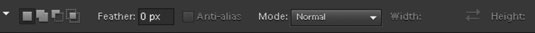 Apply marquee settings on the Options bar.